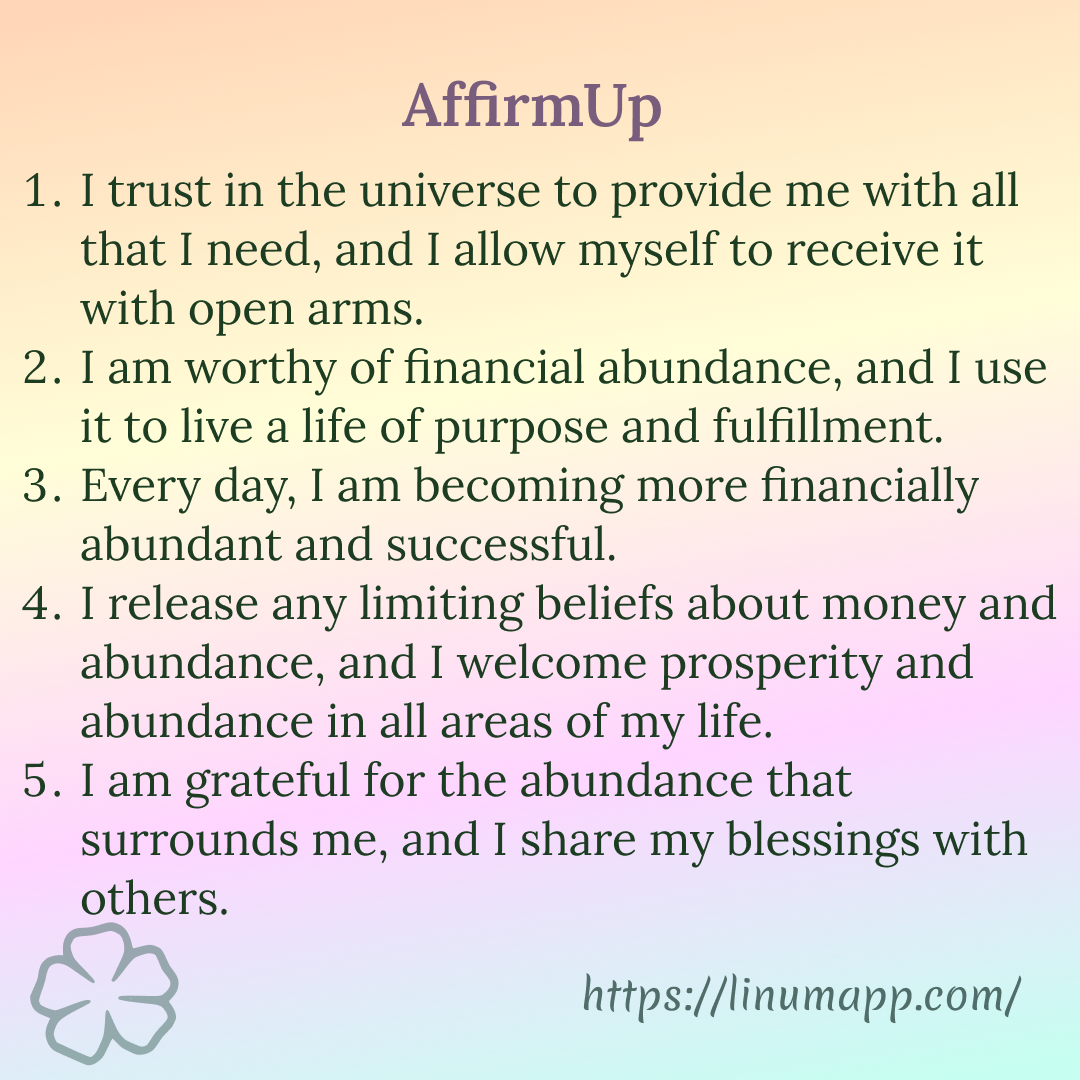 AffirmUp: Affirmations for Prosperity and Abundance
