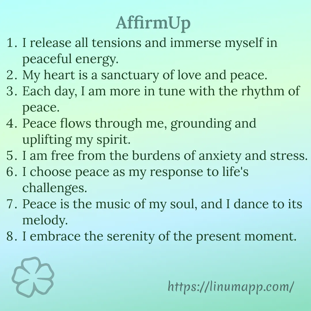 Affirmations for Inner Peace AffirmUp App