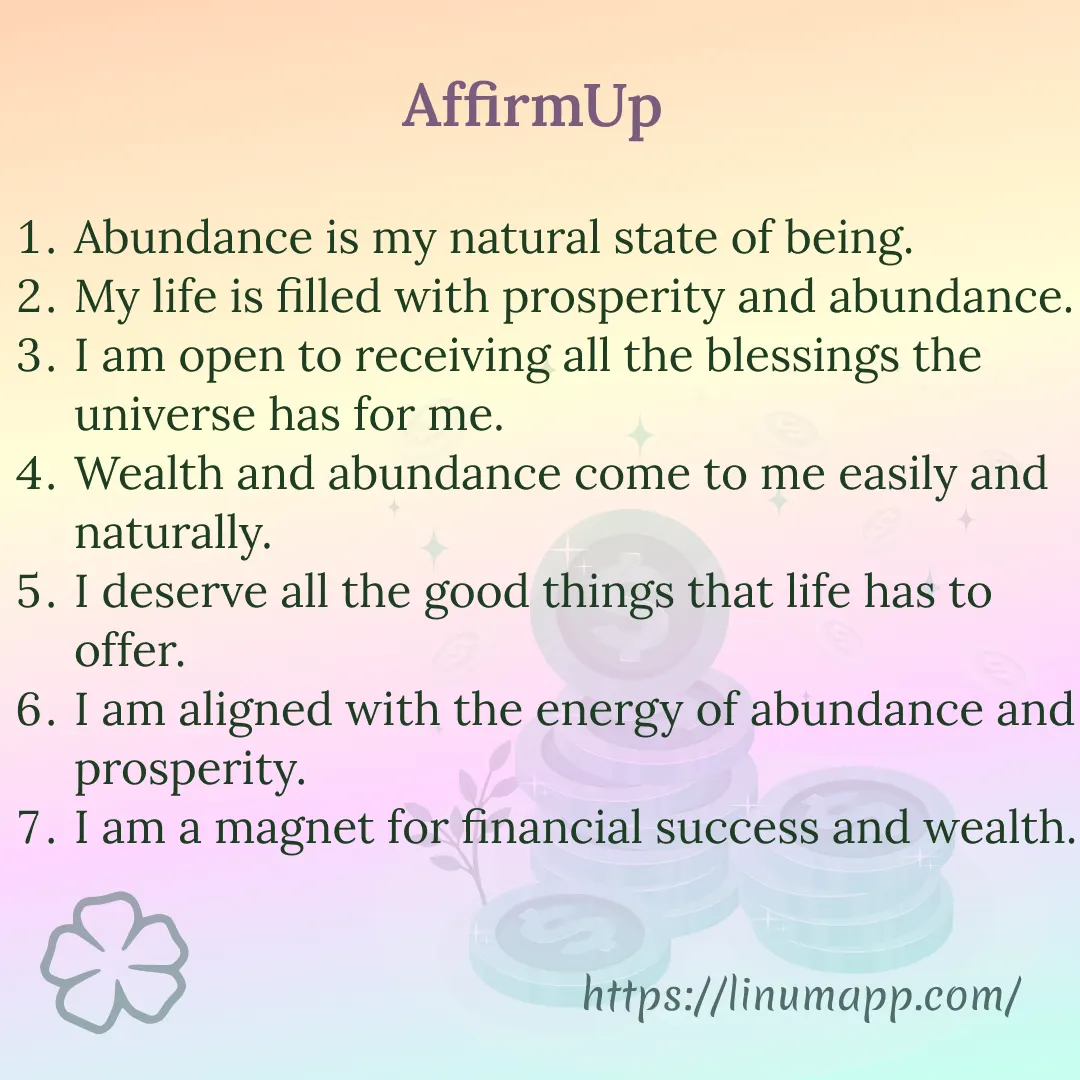 AffirmUp. Powerful Prosperity & Abundance Affirmations Picture