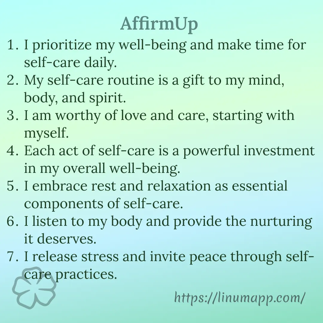 AffirmUp: Self-Care Affirmations App
